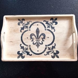 Rustic Flur-de-Lis Seving Tray.